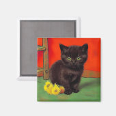 ゴッホ風 黒猫 マグネット (正面/裏面)