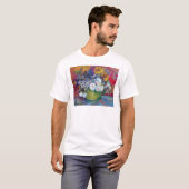 ゴッホ - ひまわりとバラのある静物画 Tシャツ (正面フル)