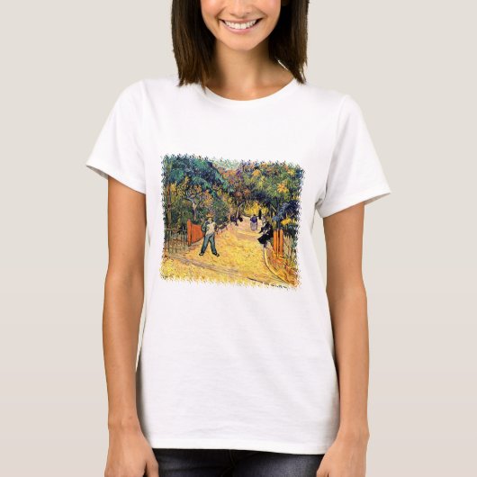 ゴッホ - アルルの公共公園 ファインアート Tシャツ (正面)