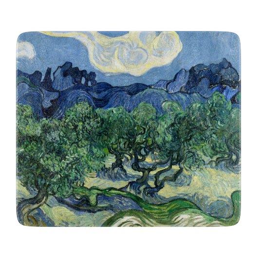 ゴッホ 『オリーブの木』 風景画 カッティングボード (正面)