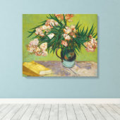 ゴッホ オレアンダー ピンクの花 静物画 アート キャンバスプリント (インサイチュ (ウッドフロア))