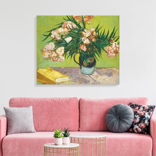 ゴッホ オレアンダー ピンクの花 静物画 アート キャンバスプリント (インサイチュ (リビング))