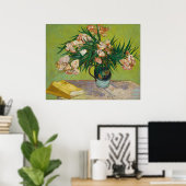 ゴッホ オレアンダー ピンクの花 静物画 アート ポスター (ホームオフィス)
