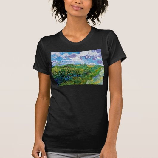ゴッホ - オーヴェルの緑の麦畑 Tシャツ (正面)
