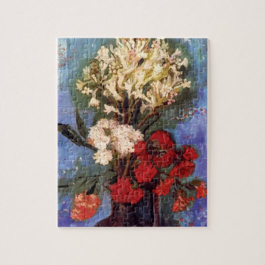 ゴッホ - カーネーションと他の花の花瓶 ジグソーパズル (縦)