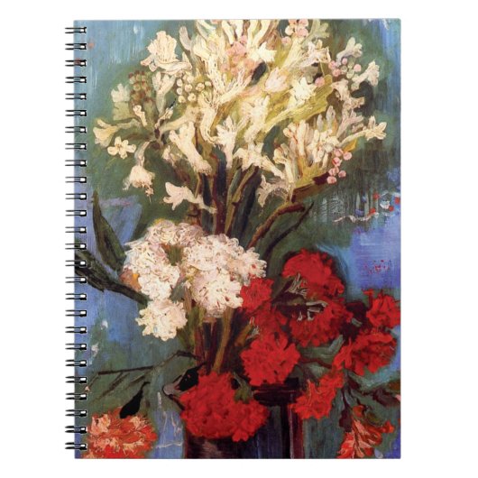 ゴッホ - カーネーションと他の花の花瓶 ノートブック (正面)