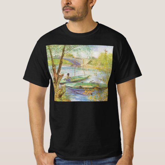 ゴッホ クロシー橋の春の釣り Tシャツ (正面)
