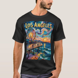 ゴッホ サンタモニカ・ピア ロサンゼルス カラフル Tシャツ