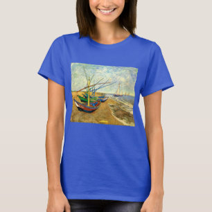 ゴッホ「サント・マリーの浜辺の漁船」 Tシャツ