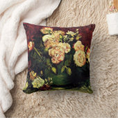 ゴッホ: シャクヤクおよびバラが付いているボール クッション (ブランケット)