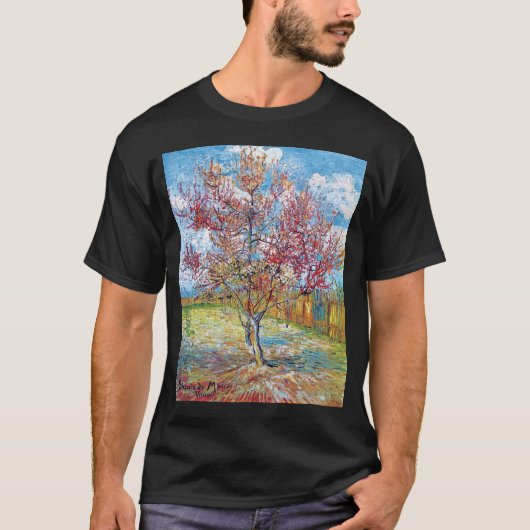 ゴッホ - ピンクの桃の木 Tシャツ (正面)