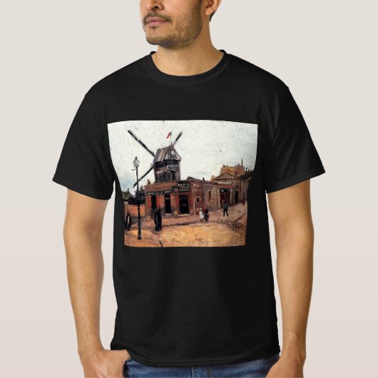 ゴッホ「ラ・ギャレットの風車」 Tシャツ (正面)