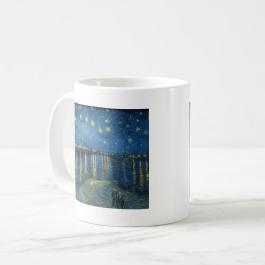 ゴッホ: ローヌ上の星明かりの夜 コーヒーマグカップ (正面左)