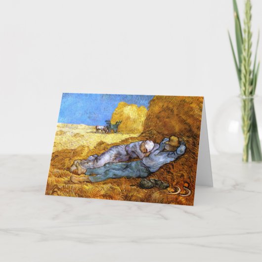 ゴッホ: 仕事からの正午の残り カード (正面)
