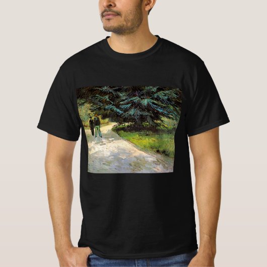 ゴッホ「公衆庭園の恋人たち」 Tシャツ (正面)
