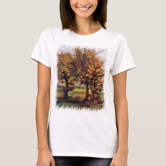 ゴッホ - 四本の樹のある秋の風景 Tシャツ (正面)
