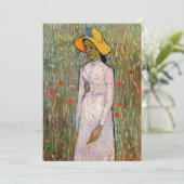 ゴッホ、少女の立像; 小麦の背景 (スタンド正面)