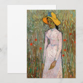 ゴッホ、少女の立像; 小麦の背景 (正面/裏面)