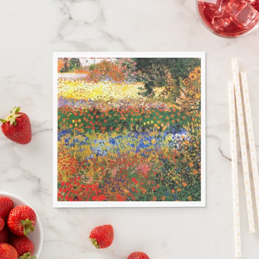 ゴッホ - 庭の花の絵画、 スタンダードランチョンナプキン (インサイチュ)