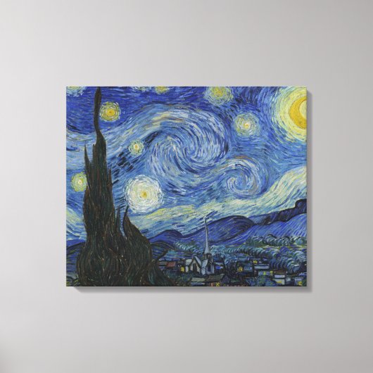 ゴッホ、星月夜 キャンバスプリント (正面)