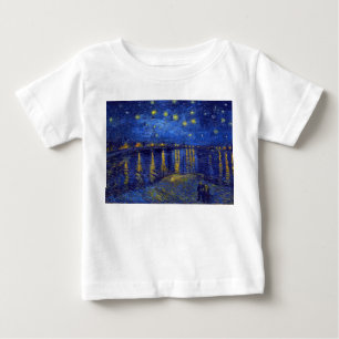 ゴッホ「星月夜」 ベビーTシャツ
