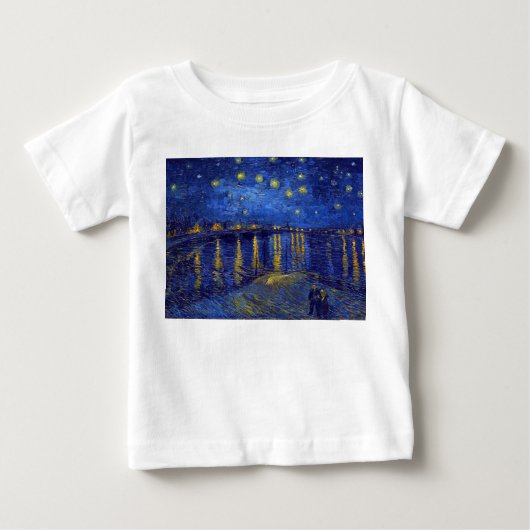 ゴッホ「星月夜」 ベビーTシャツ (正面)