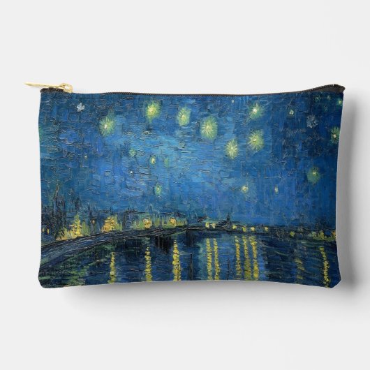 ゴッホ「星月夜」ローヌ川の星月夜 アクセサリーポーチ (正面)