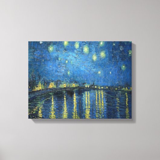 ゴッホ「星月夜(ローヌ川の星空)」 キャンバスプリント (正面)