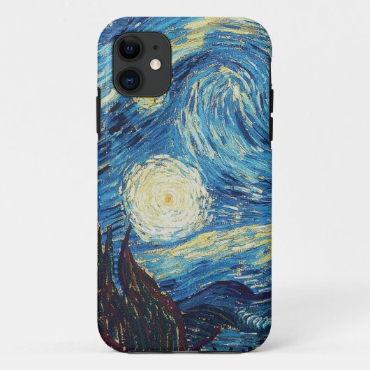 ゴッホ 星月夜 ヴィンテージ 青 傑作 Case-Mate iPhoneケース (裏面)