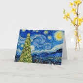 ゴッホ 星空のクリスマスツリー カード (黄色い花)