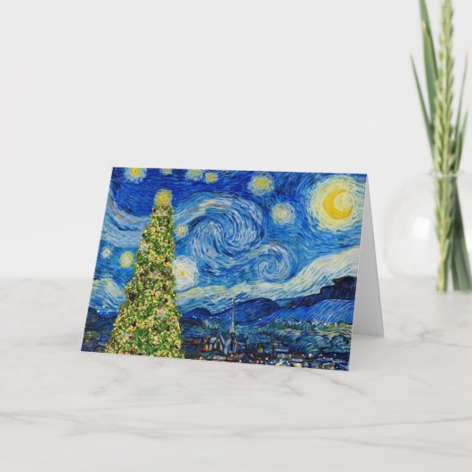 ゴッホ 星空のクリスマスツリー カード (正面)