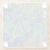 ゴッホ 有名作 青いアイリス 花 油絵 ガラスコースター (裏面)