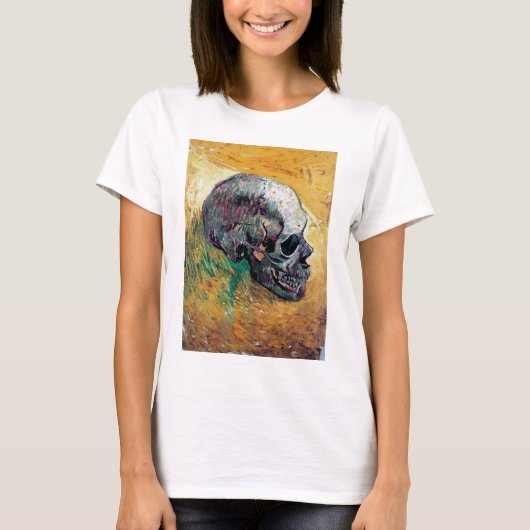 ゴッホ - 横顔の頭蓋骨 - 美術品 Tシャツ (正面)