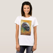 ゴッホ - 横顔の頭蓋骨 - 美術品 Tシャツ (正面フル)