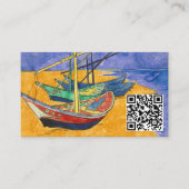 ゴッホ - 海辺の漁船 - QRコード 名刺 (正面)