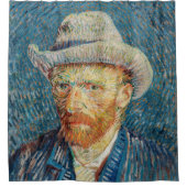 ゴッホ - 灰色のフェルト帽の自画像 シャワーカーテン (正面)