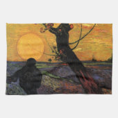 ゴッホ; 種まき、ヴィンテージの農民 キッチンタオル (横)