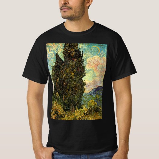 ゴッホ「糸杉」 Tシャツ (正面)