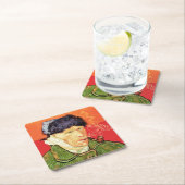 ゴッホ - 耳に包帯を巻いた自画像と煙草の管 スクエアペーパーコースター (インサイチュ)