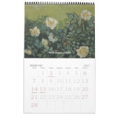 ゴッホ 花々 ひまわり、けし、アイリス カレンダー (2月 2027)