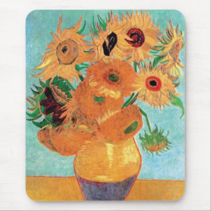 ゴッホ - 花瓶に十二輪のひまわり 静物画 マウスパッド