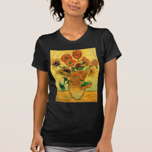 ゴッホ - 花瓶に十五輪のひまわり Tシャツ