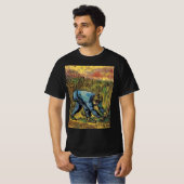 ゴッホ「鎌を持つ刈り入れ人」 Tシャツ (正面フル)