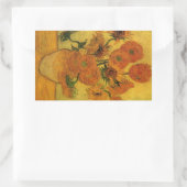 ゴッホ 静物画 花瓶にひまわり15輪 長方形シール (バッグ)