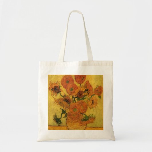 ゴッホ 静物 15本のひまわりの花の花瓶 トートバッグ (正面)