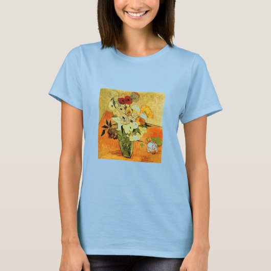 ゴッホ 風の花 幻想的な花と蔦 Tシャツ (正面)