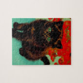 ゴッホ 黒猫 赤い花 ジグソーパズル (横)
