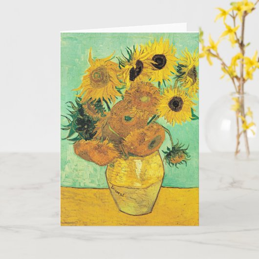 ゴッホ - 12本のひまわりの花瓶 カード (黄色い花)