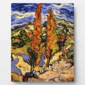 ゴッホ - 2本のポプラの木のある丘 フォトプラーク (正面)
