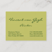 ゴッホ: Cypressおよび星が付いている道 名刺 (裏面)